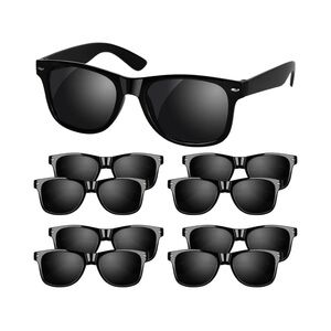 8 Pack of Classic Black Sunglasses Set with UV Protection for Summer Beach Party